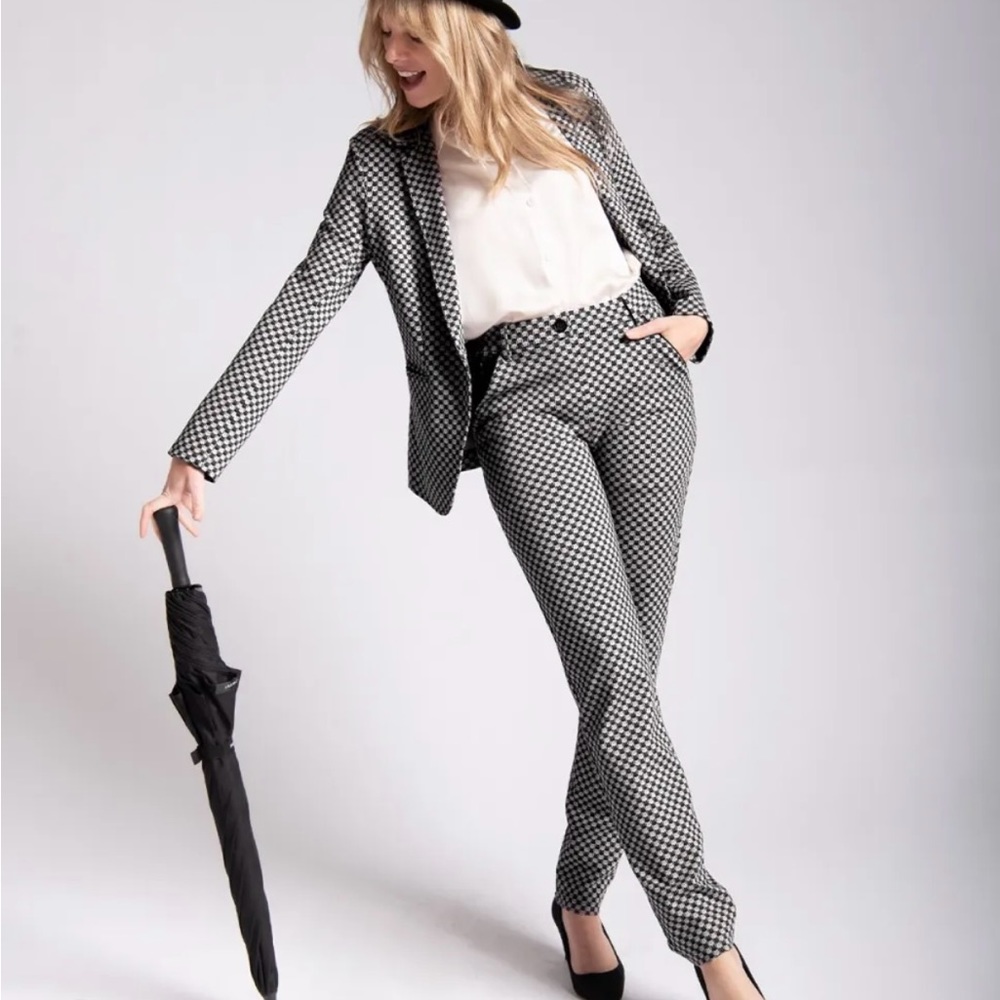 Betabrand Straight Leg Chino in Catstooth